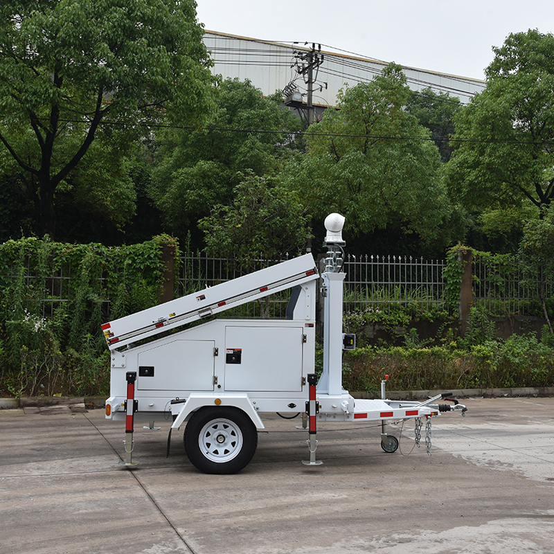 Mobile Solar CCTV System Camera Railer al aire libre