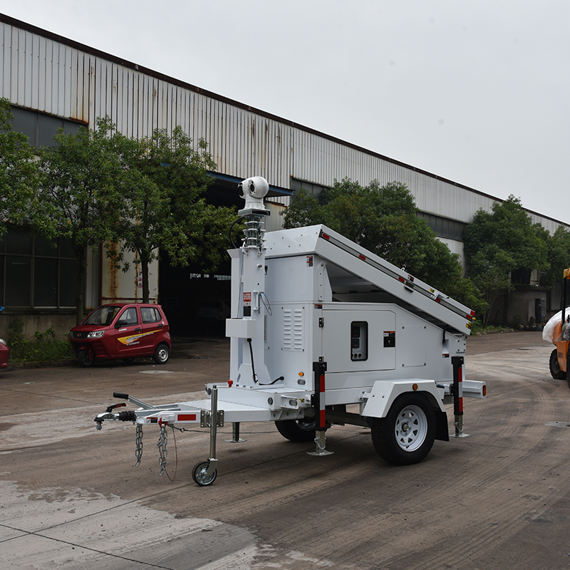 Mobile Solar CCTV System Camera Railer al aire libre